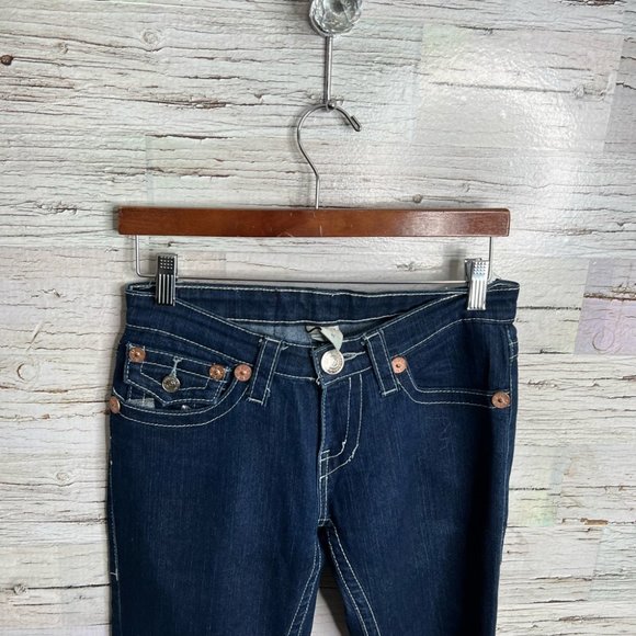 TRUE RELIGION Billy Super T Low Rise Boot Straight Leg Size 27 Sparkly silver - Picture 5 of 10